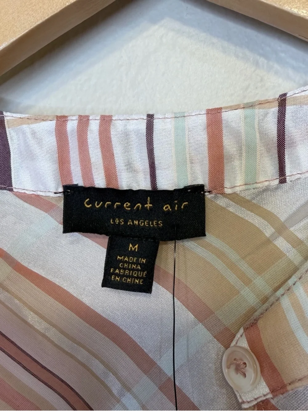 Current Air | Anthro NWT Polly Plaid Ruffle Shoulder Long Sleeve Peasant Blouse - Picture 11 of 15